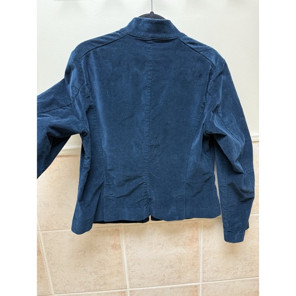 Vintage Talbots Blue Equestrian Velvet Flare Waist Short Button Jacket. Sz 14 - Picture 5 of 12